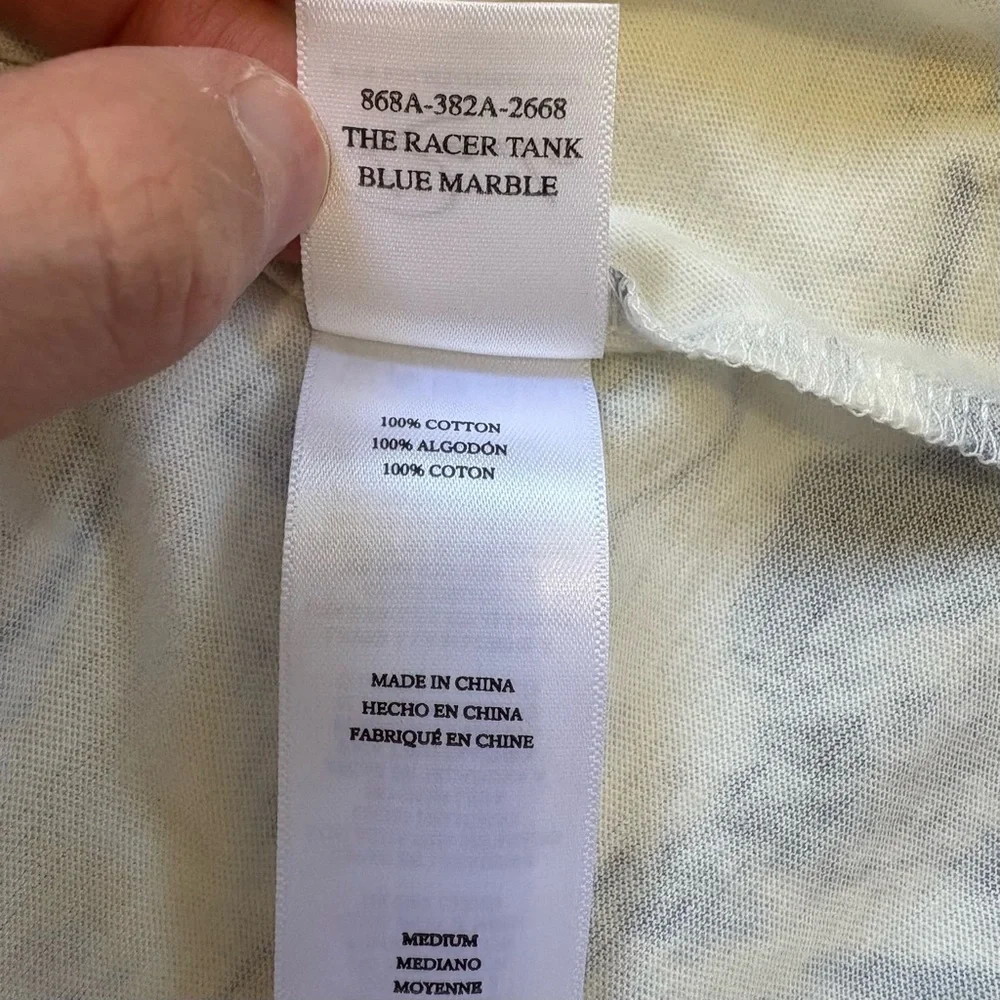 NWT RAILS The Racer Tank Blue Marble Cotton Size Medium - Picture 6 of 9